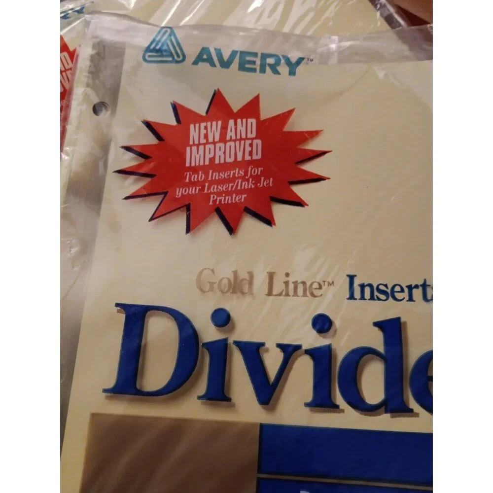 Avery 8 Clear Insertable Tab Gold Line 2 Sets School Supplies